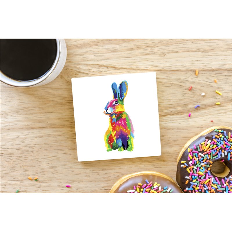 Tech Ceramic Coaster - 10cm  -  Wood ( 15)