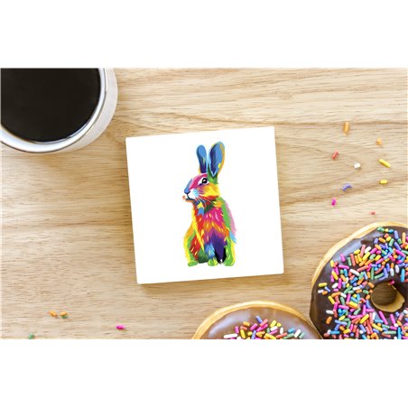 Tech Ceramic Coaster - 10cm  -  Wood ( 15)