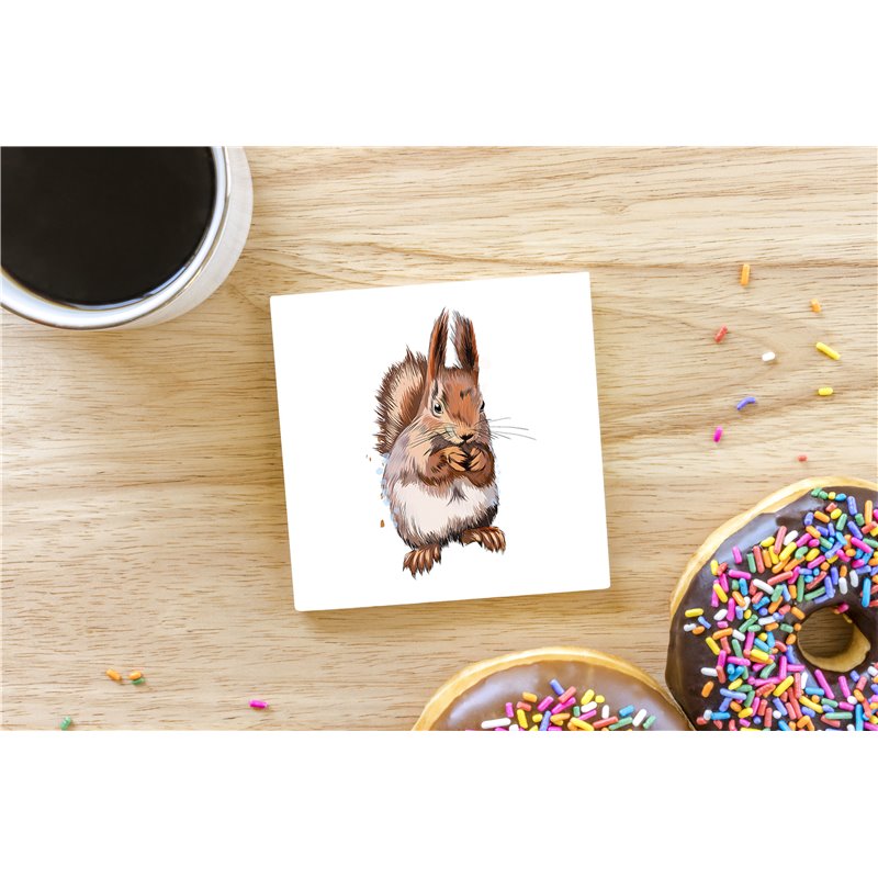 Tech Ceramic Coaster - 10cm  -  Wood ( 17)