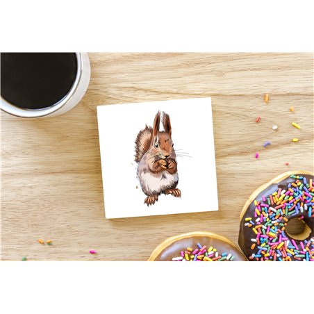 Tech Ceramic Coaster - 10cm  -  Wood ( 17)