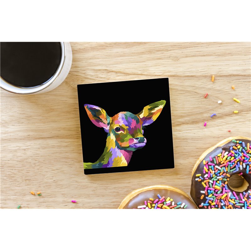 Tech Ceramic Coaster - 10cm  -  Wood ( 20)