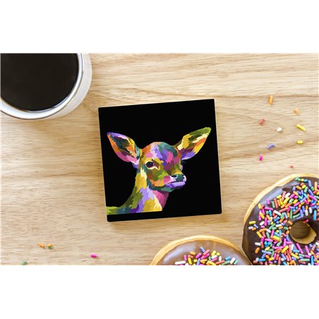 Tech Ceramic Coaster - 10cm  -  Wood ( 20)