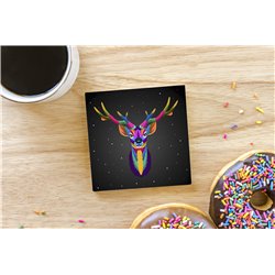 Tech Ceramic Coaster - 10cm  -  Wood ( 21)