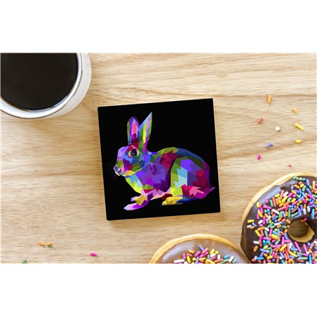 Tech Ceramic Coaster - 10cm  -  Wood ( 23)