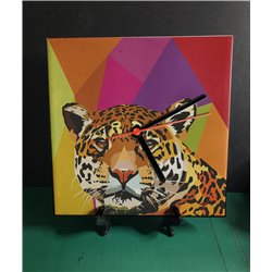 Tech 20cm Ceramic Tile Desk/Wall Clock   -  Big Cat (2)