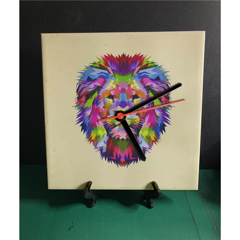 Tech 20cm Ceramic Tile Desk/Wall Clock   -  Big Cat (3)