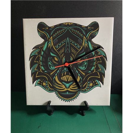 Tech 20cm Ceramic Tile Desk/Wall Clock   -  Big Cat (4)