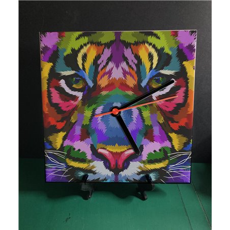 Tech 20cm Ceramic Tile Desk/Wall Clock   -  Big Cat (6)