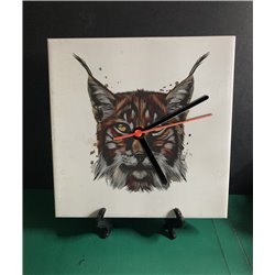 Tech 20cm Ceramic Tile Desk/Wall Clock   -  Big Cat (17)