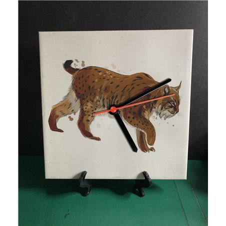 Tech 20cm Ceramic Tile Desk/Wall Clock   -  Big Cat (18)