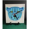 Tech 20cm Ceramic Tile Desk/Wall Clock   -  Big Cat (21)