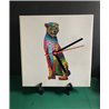 Tech 20cm Ceramic Tile Desk/Wall Clock   -  Big Cat (26)
