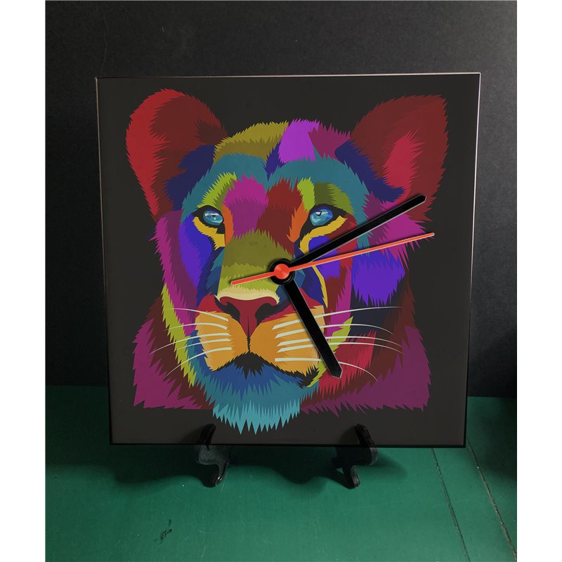 Tech 20cm Ceramic Tile Desk/Wall Clock   -  Big Cat (29)