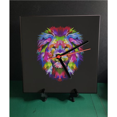 Tech 20cm Ceramic Tile Desk/Wall Clock   -  Big Cat (35)