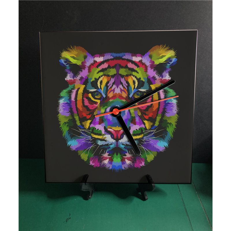 Tech 20cm Ceramic Tile Desk/Wall Clock   -  Big Cat (36)