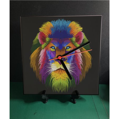 Tech 20cm Ceramic Tile Desk/Wall Clock   -  Big Cat (38)