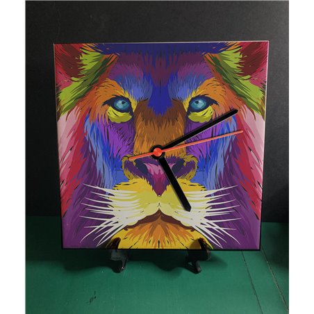 Tech 20cm Ceramic Tile Desk/Wall Clock   -  Big Cat (39)