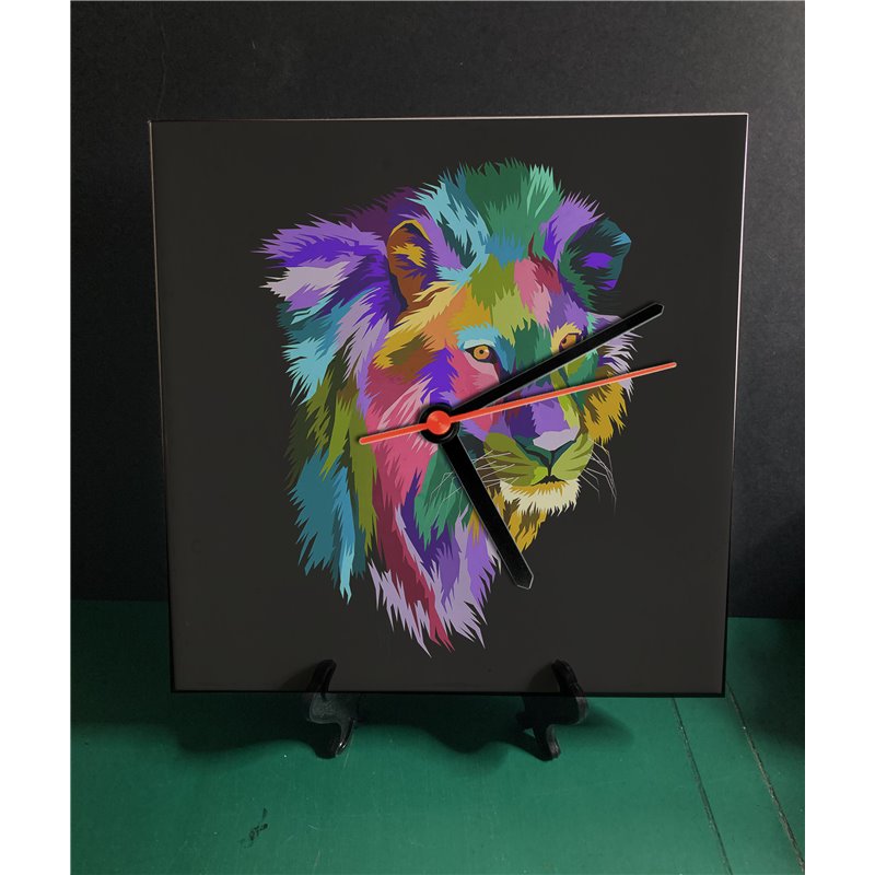 Tech 20cm Ceramic Tile Desk/Wall Clock   -  Big Cat (42)