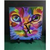 Tech 20cm Ceramic Tile Desk/Wall Clock   -  Cat (4)