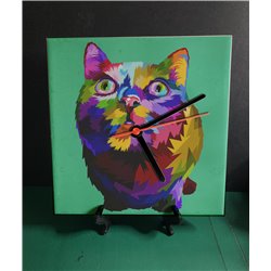 Tech 20cm Ceramic Tile Desk/Wall Clock   -  Cat (7)