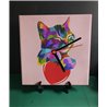 Tech 20cm Ceramic Tile Desk/Wall Clock   -  Cat (8)