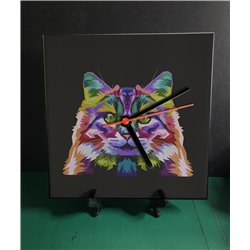 Tech 20cm Ceramic Tile Desk/Wall Clock   -  Cat (11)