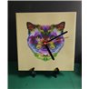 Tech 20cm Ceramic Tile Desk/Wall Clock   -  Cat (14)