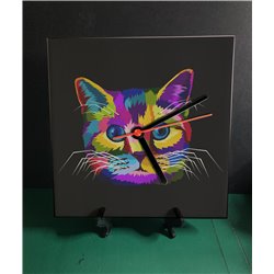 Tech 20cm Ceramic Tile Desk/Wall Clock   -  Cat (19)