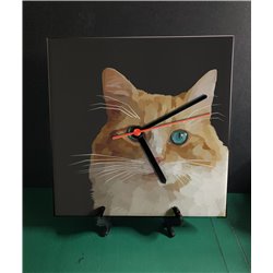 Tech 20cm Ceramic Tile Desk/Wall Clock   -  Cat (22)