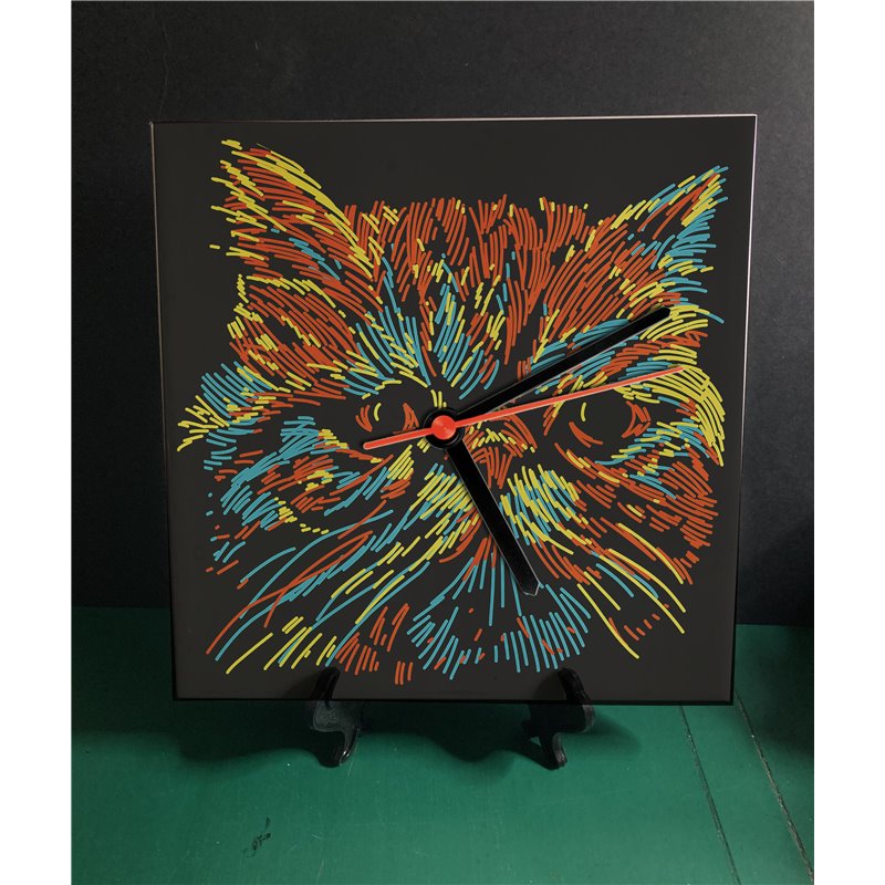 Tech 20cm Ceramic Tile Desk/Wall Clock   -  Cat (24)