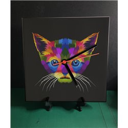 Tech 20cm Ceramic Tile Desk/Wall Clock   -  Cat (26)