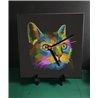 Tech 20cm Ceramic Tile Desk/Wall Clock   -  Cat (32)