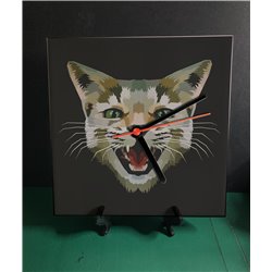 Tech 20cm Ceramic Tile Desk/Wall Clock   -  Cat (34)