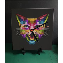 Tech 20cm Ceramic Tile Desk/Wall Clock   -  Cat (35)