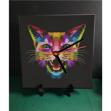 Tech 20cm Ceramic Tile Desk/Wall Clock   -  Cat (35)