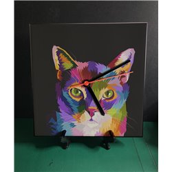 Tech 20cm Ceramic Tile Desk/Wall Clock   -  Cat (42)