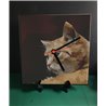 Tech 20cm Ceramic Tile Desk/Wall Clock   -  Cat (43)