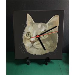 Tech 20cm Ceramic Tile Desk/Wall Clock   -  Cat (44)