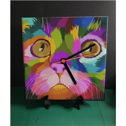 Tech 20cm Ceramic Tile Desk/Wall Clock   -  Cat (49)