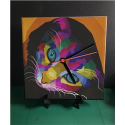 Tech 20cm Ceramic Tile Desk/Wall Clock   -  Cat (50)