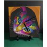 Tech 20cm Ceramic Tile Desk/Wall Clock   -  Cat (50)