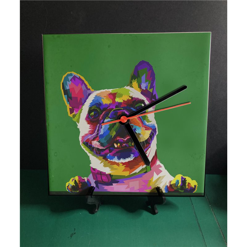 Tech 20cm Ceramic Tile Desk/Wall Clock   -  Dog (1)