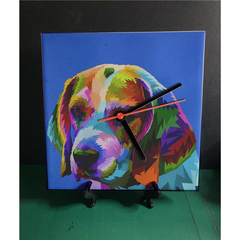 Tech 20cm Ceramic Tile Desk/Wall Clock   -  Dog (2)