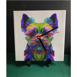 Tech 20cm Ceramic Tile Desk/Wall Clock   -  Dog (6)