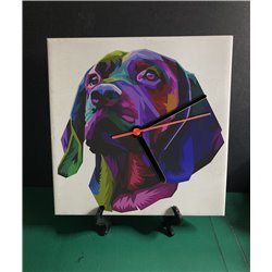 Tech 20cm Ceramic Tile Desk/Wall Clock   -  Dog (8)