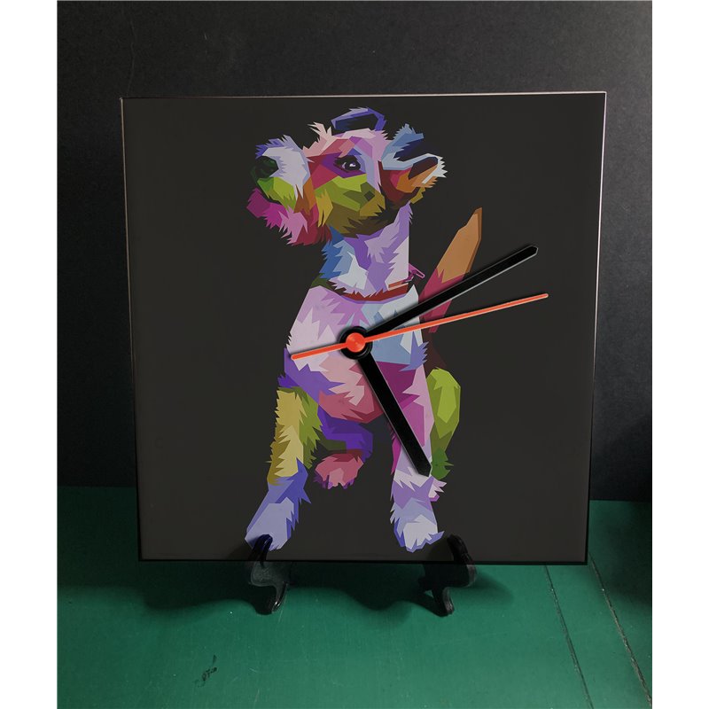 Tech 20cm Ceramic Tile Desk/Wall Clock   -  Dog (9)