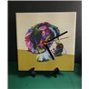 Tech 20cm Ceramic Tile Desk/Wall Clock   -  Dog (10)
