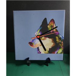 Tech 20cm Ceramic Tile Desk/Wall Clock   -  Dog (12)