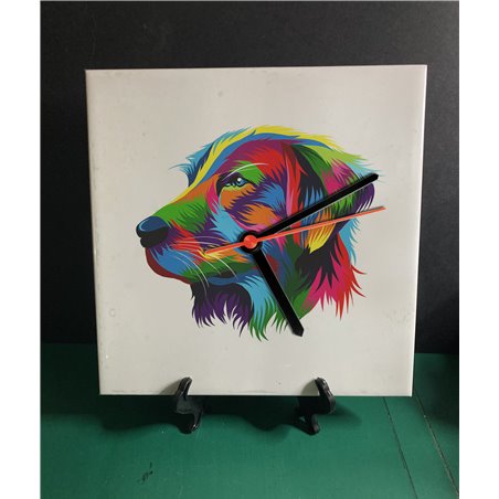 Tech 20cm Ceramic Tile Desk/Wall Clock   -  Dog (13)