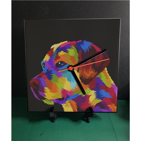 Tech 20cm Ceramic Tile Desk/Wall Clock   -  Dog (19)